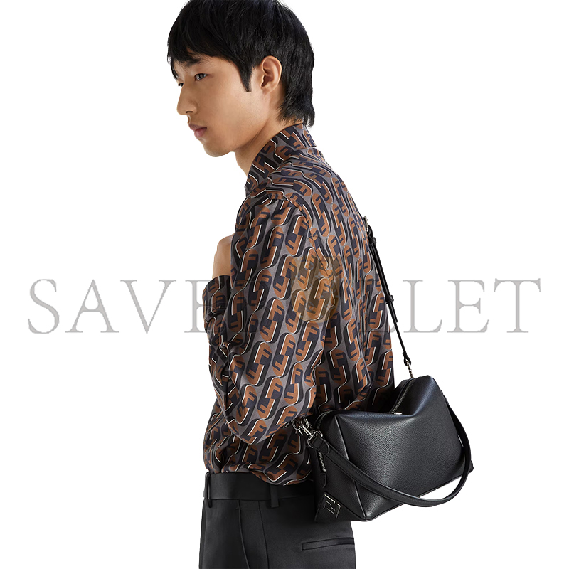F**di lui medium black leather bag 7va672asihf0gxn (28*19*11cm)